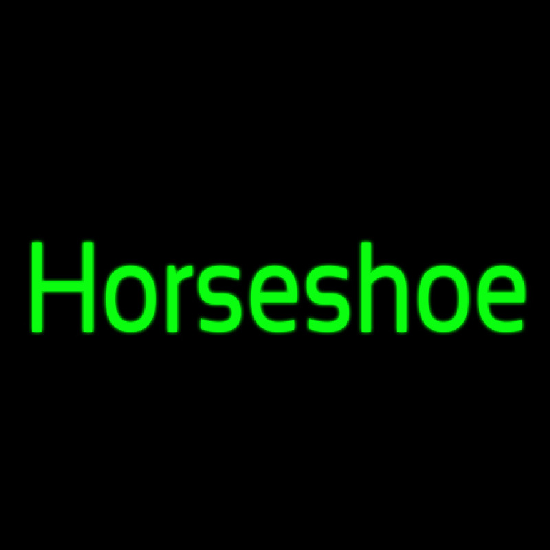 Cursive Horseshoe Neon Skilt