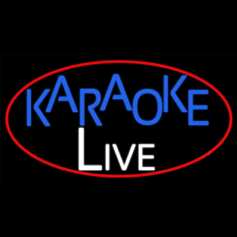 Cursive Karaoke Live Neon Skilt