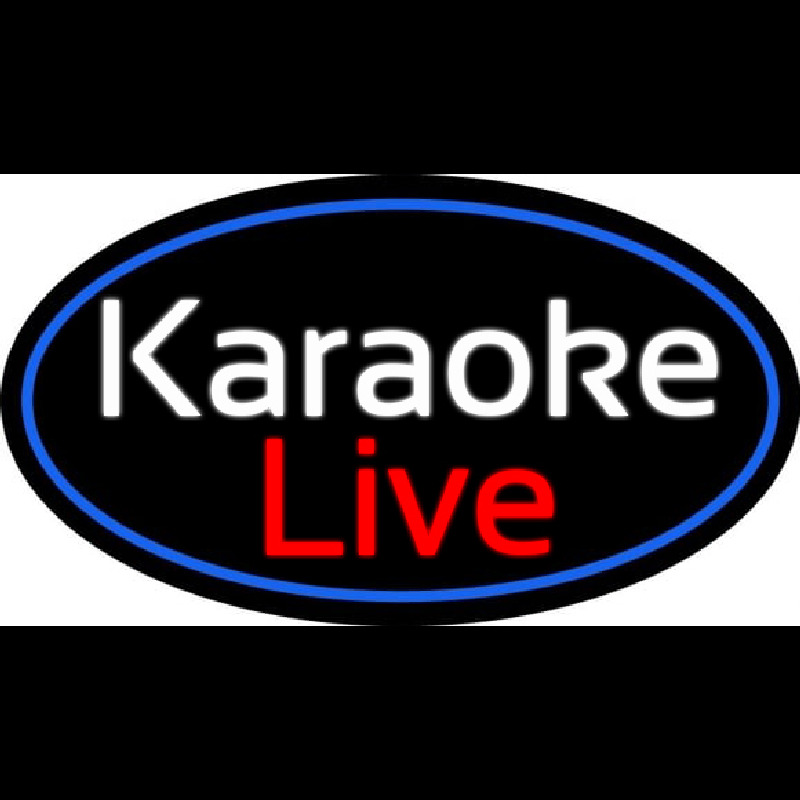 Cursive Karaoke Live Neon Skilt