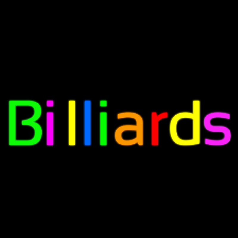 Cursive Letter Billiards 1 Neon Skilt