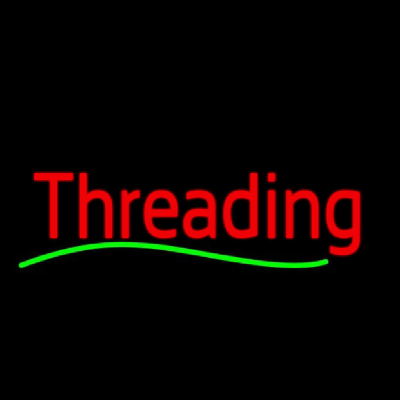 Cursive Red Threading Green Wave Neon Skilt