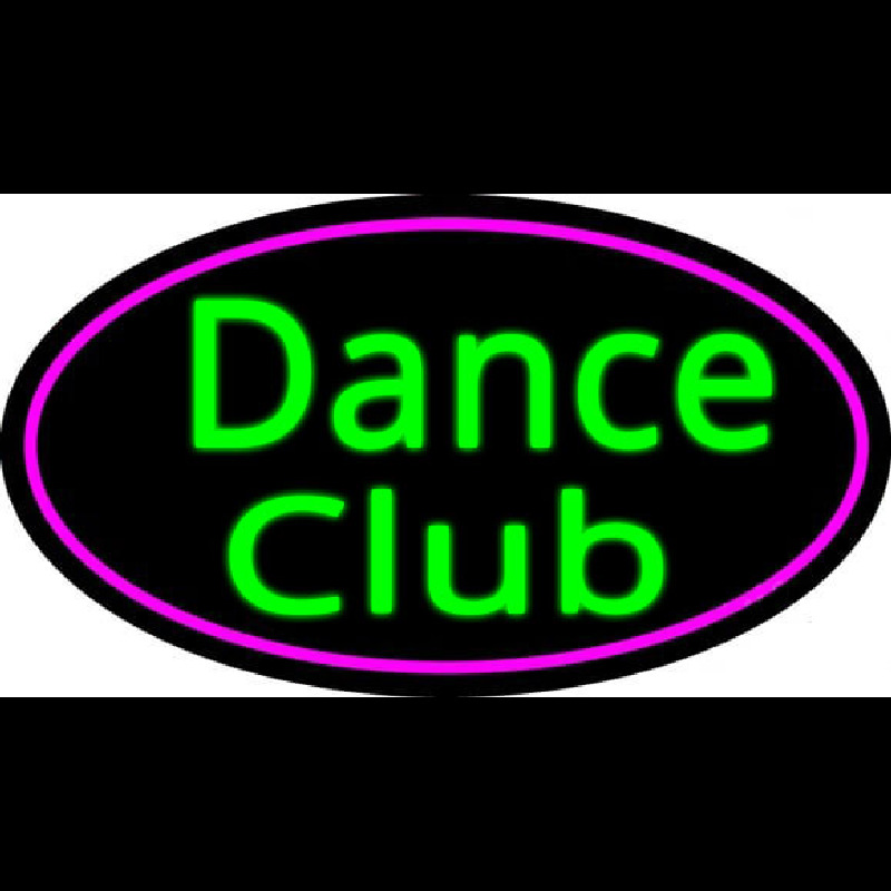 Dance Club With Pink Border Neon Skilt