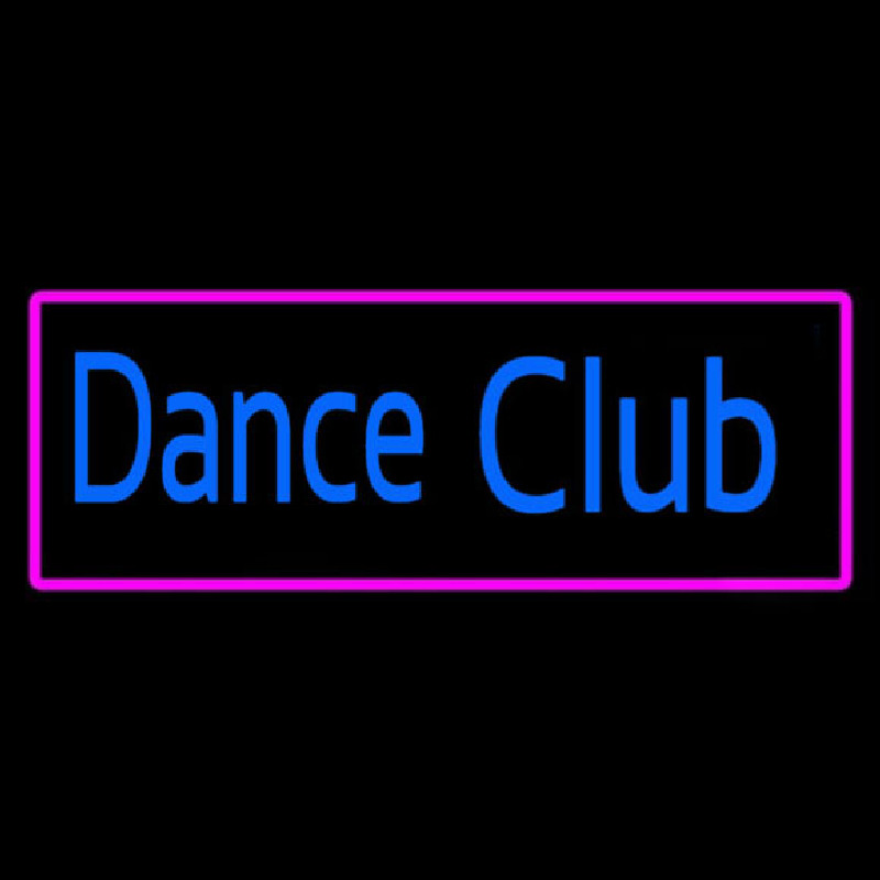 Dance Club With Pink Border Neon Skilt