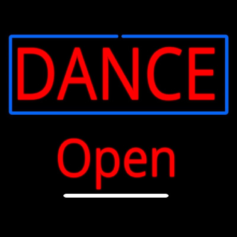 Dance Open White Line Neon Skilt