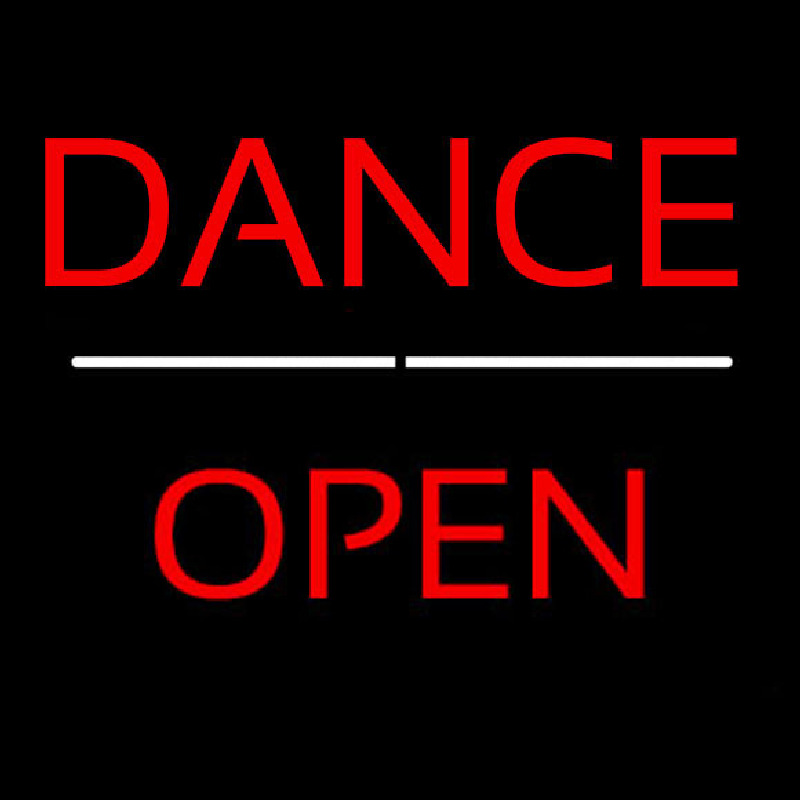 Dance Open White Line Neon Skilt