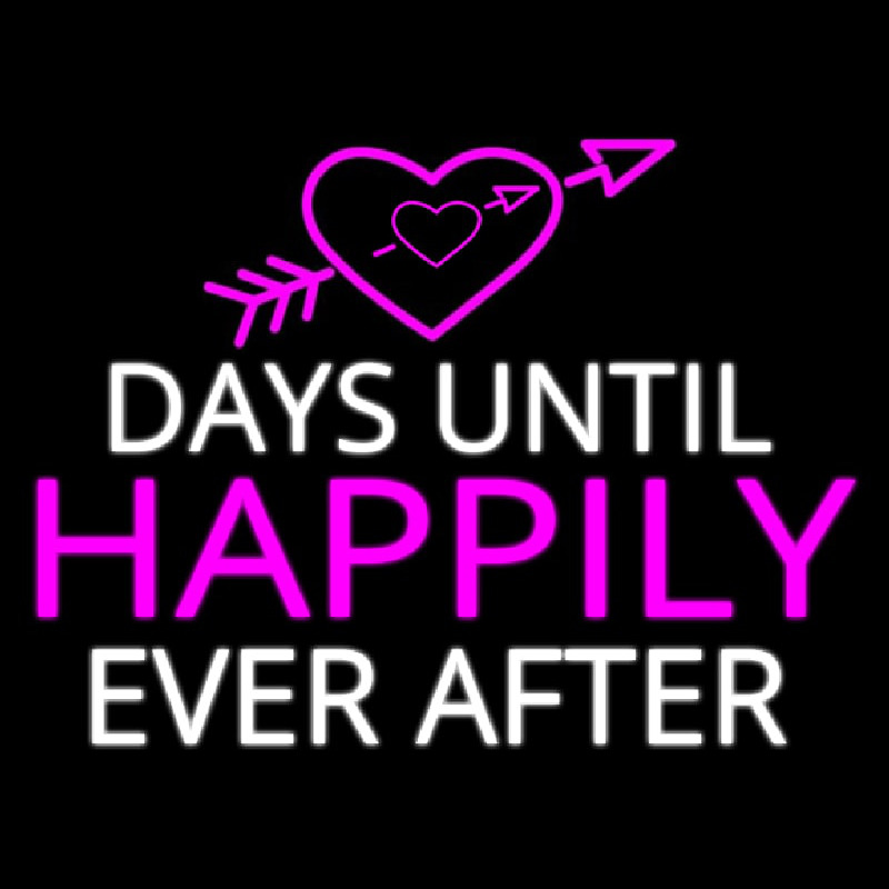 Days Until Happily Neon Skilt