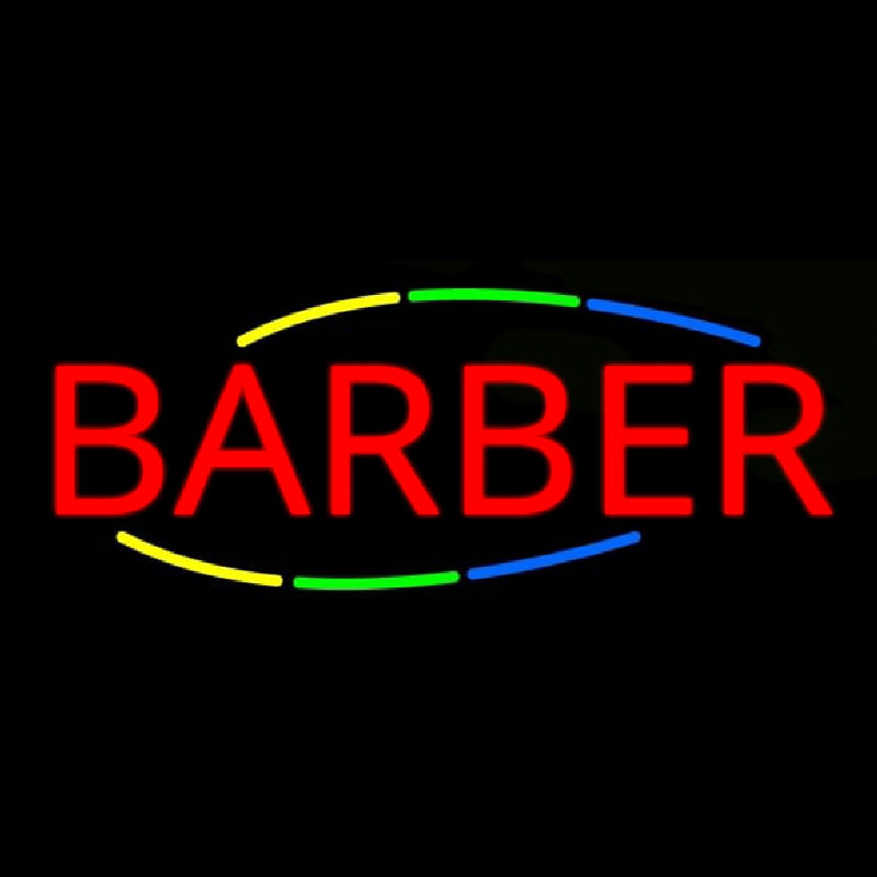 Deco Style Multi Colored Barber Neon Skilt