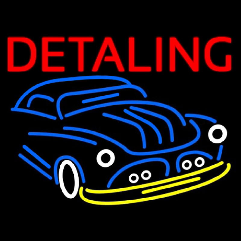 Detailing With Car Logo Neon Skilt