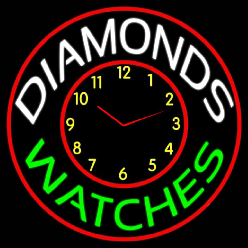 Diamonds Watches Block Neon Skilt