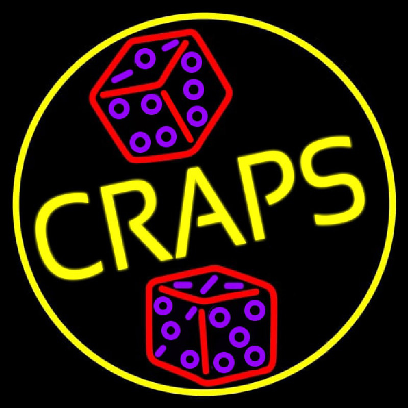 Dice Craps Neon Skilt