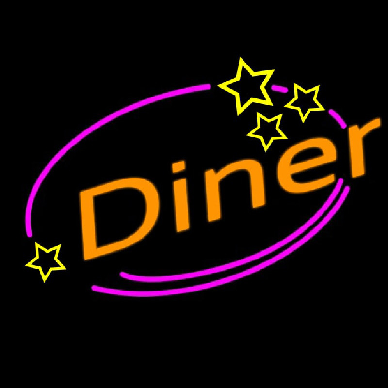 Diner With Star Neon Skilt