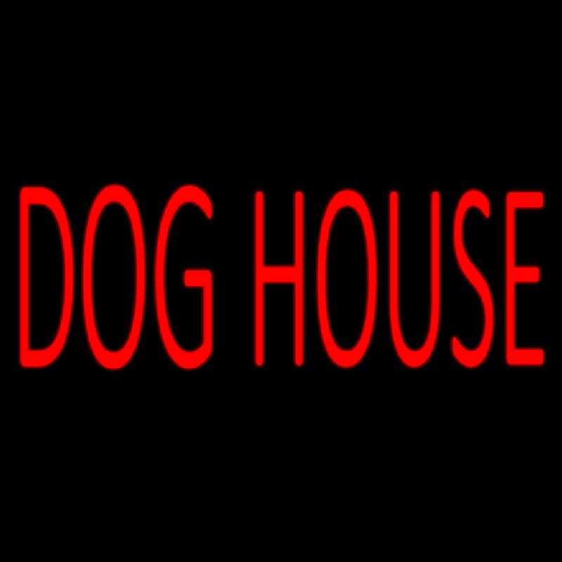 Dog House Block Neon Skilt