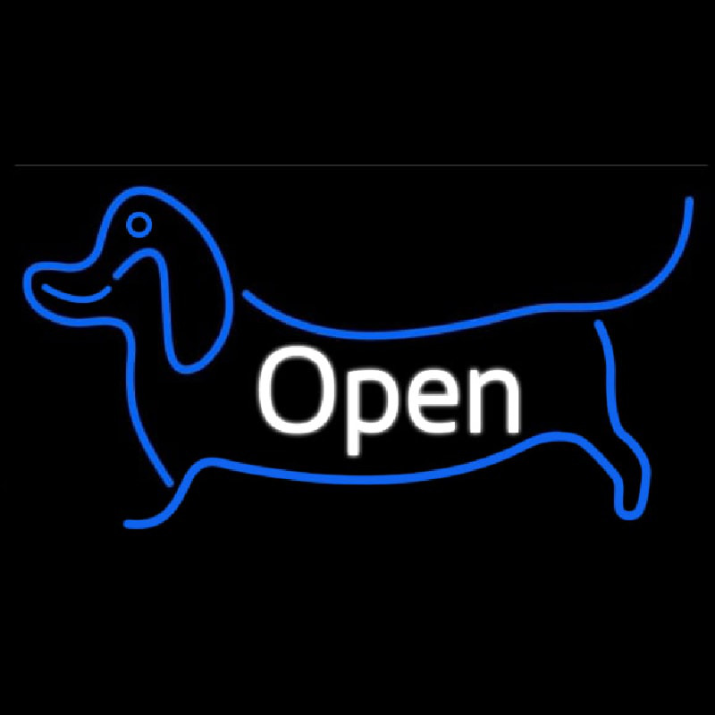 Dog Logo Open 2 Neon Skilt