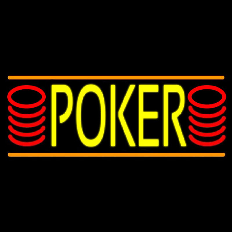 Double Storke Poker 6 Neon Skilt