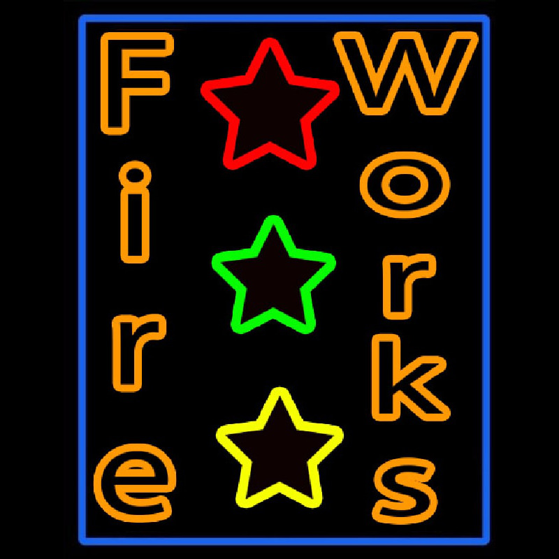 Double Stroke Fireworks Neon Skilt