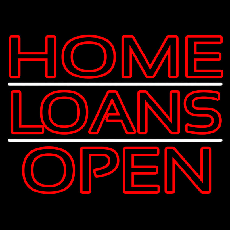 Double Stroke Home Loans Open Neon Skilt