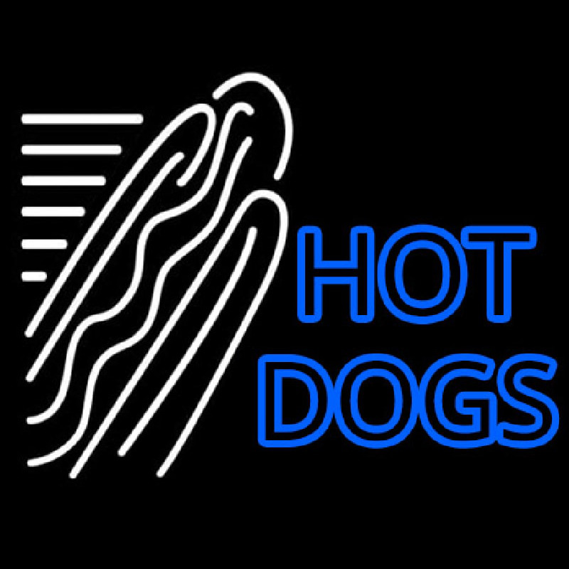 Double Stroke Hot Dogs Neon Skilt