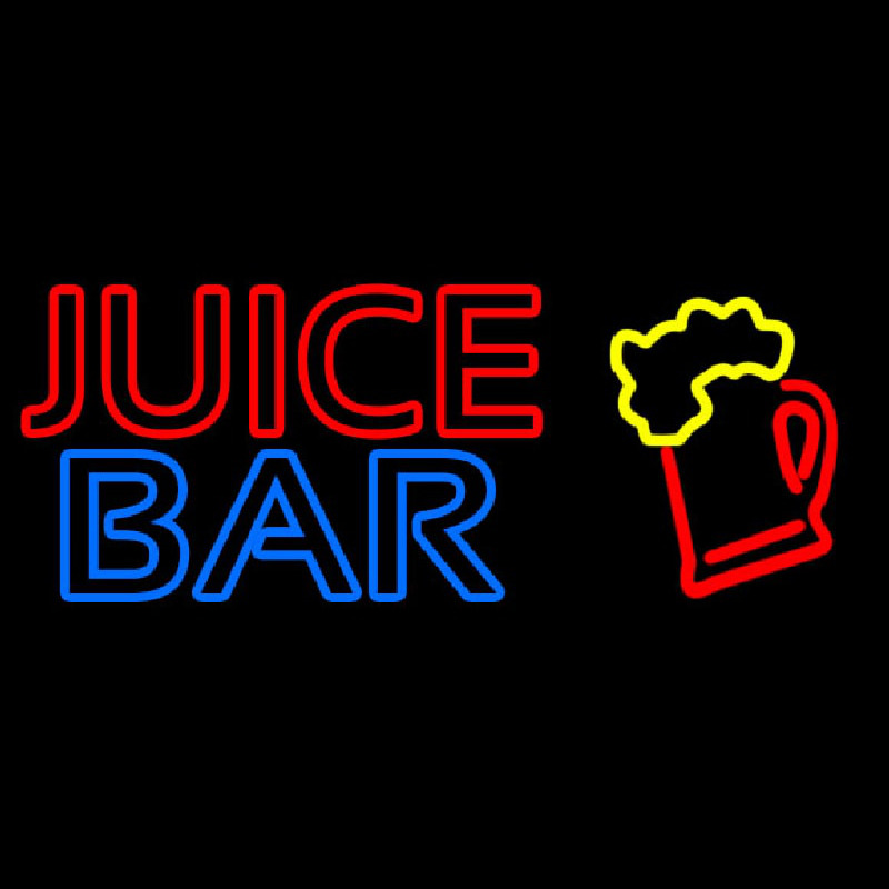 Double Stroke Juice Bar With Grapes Neon Skilt