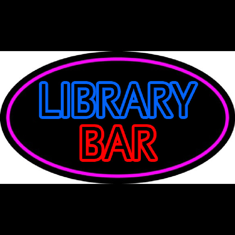 Double Stroke Library Bar Neon Skilt