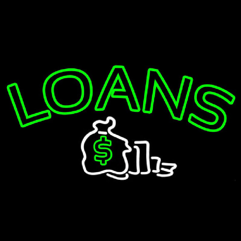 Double Stroke Loans With Logo Neon Skilt