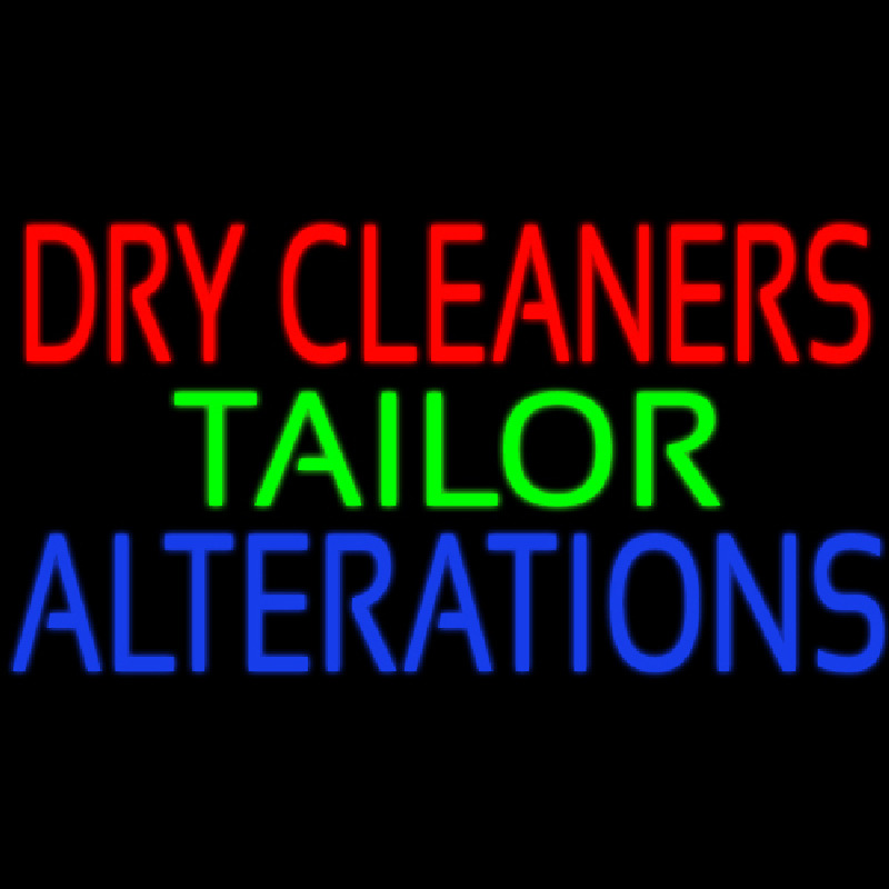 Dry Cleaners Tailor Alterations Neon Skilt