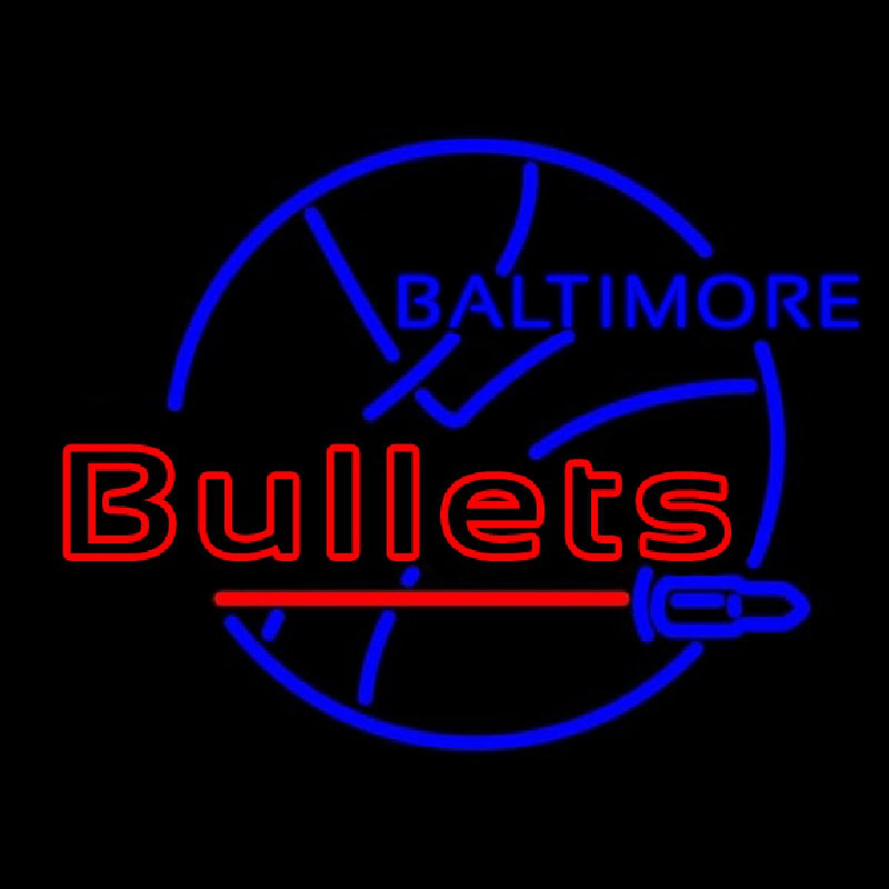 Early Baltimore Bullets Logo Neon Skilt