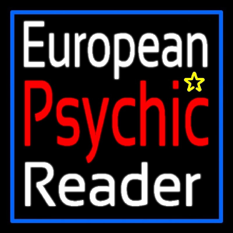 European Psychic Reader Neon Skilt