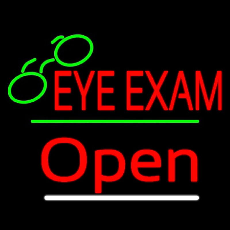 Eye E ams Open Yellow Line Neon Skilt