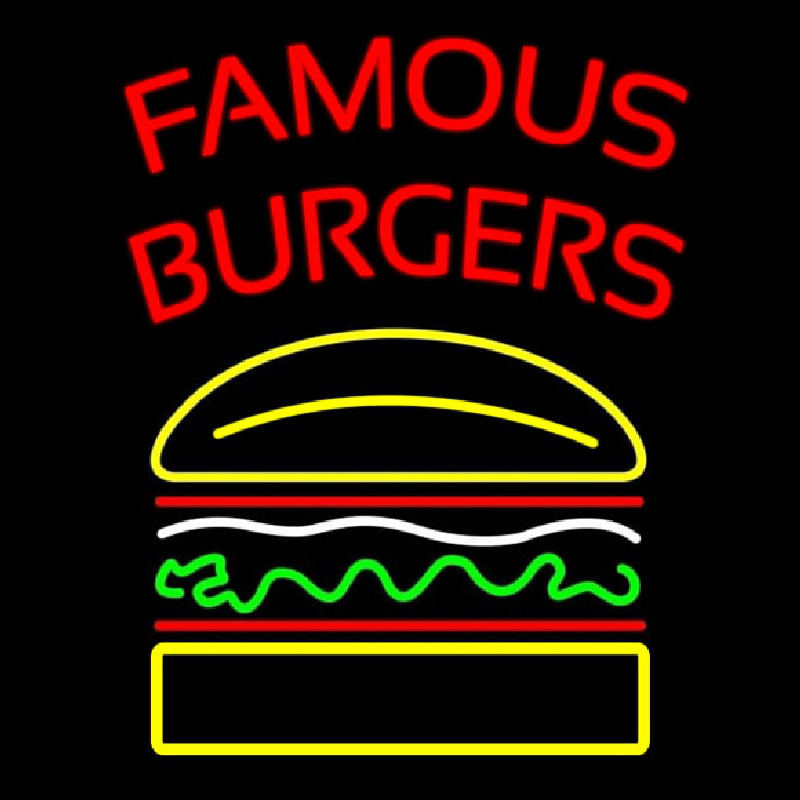 Famous Burgers Neon Skilt