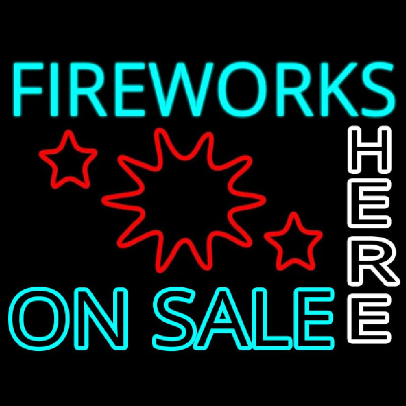 Fireworks On Sale Here Neon Skilt