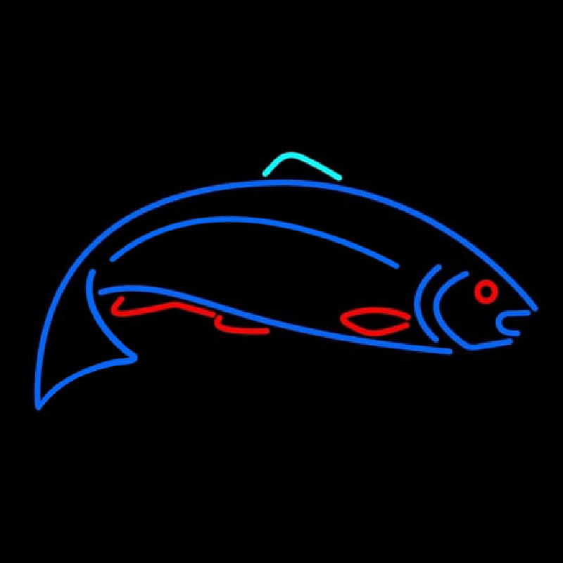 Fish Blue 1 Neon Skilt