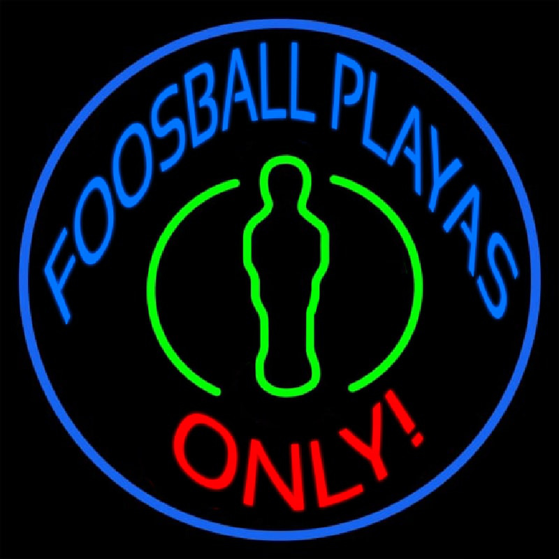 Foosball Playas Only Neon Skilt