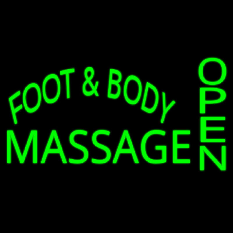 Foot And Body Massage Open Neon Skilt