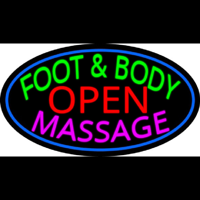 Foot And Body Massage Open Neon Skilt