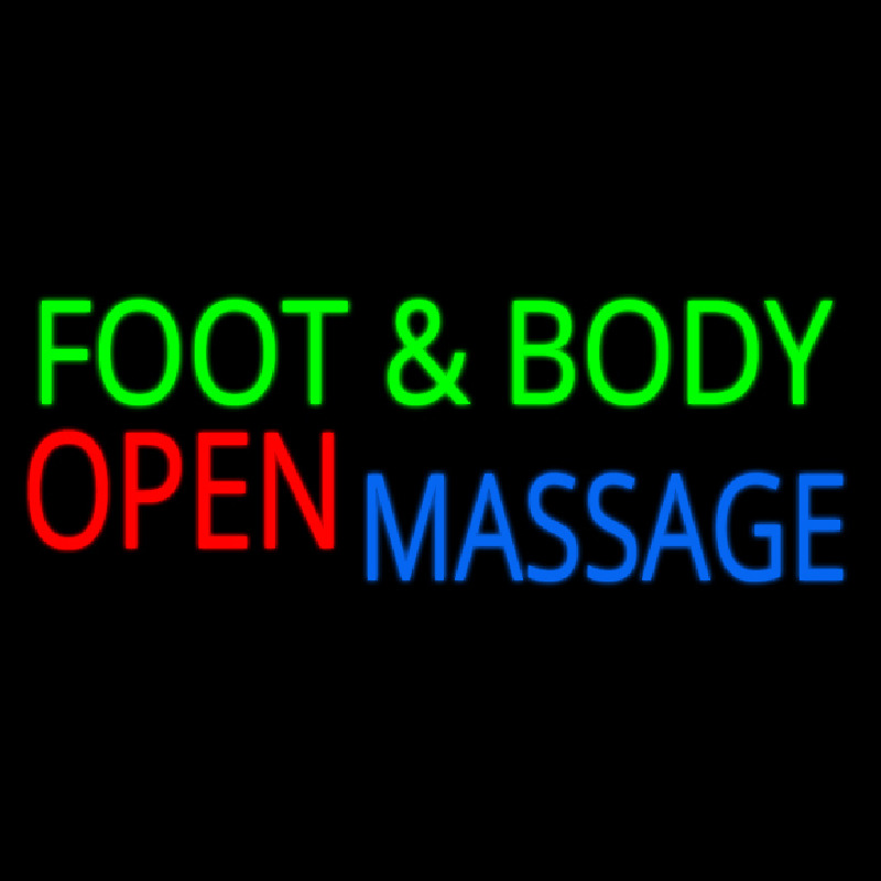 Foot And Body Massage Open Neon Skilt