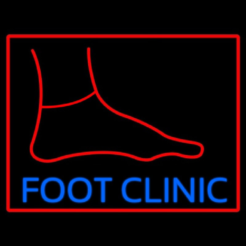 Foot Clinic With Foot Neon Skilt