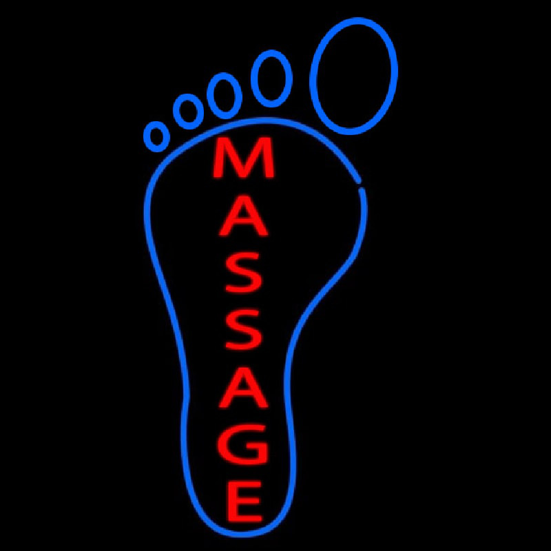 Foot With Double Stroke Massage Neon Skilt