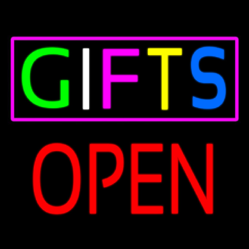 Gifts Block Open Neon Skilt