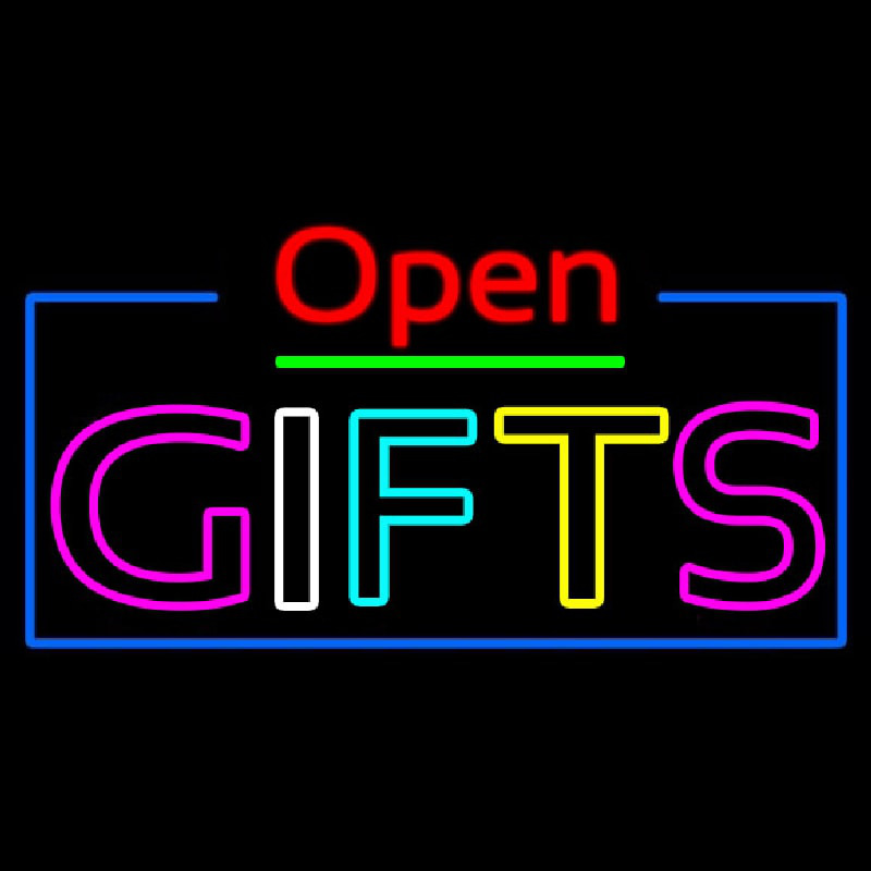 Gifts Open Neon Skilt