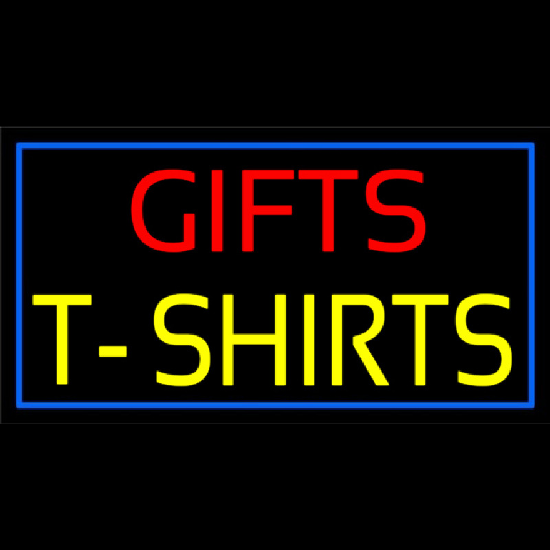 Gifts Tshirts With Blue Border Neon Skilt