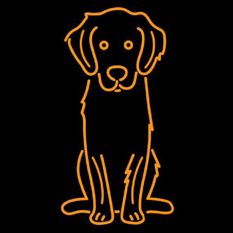 Golden Dog Cartoon Neon Skilt