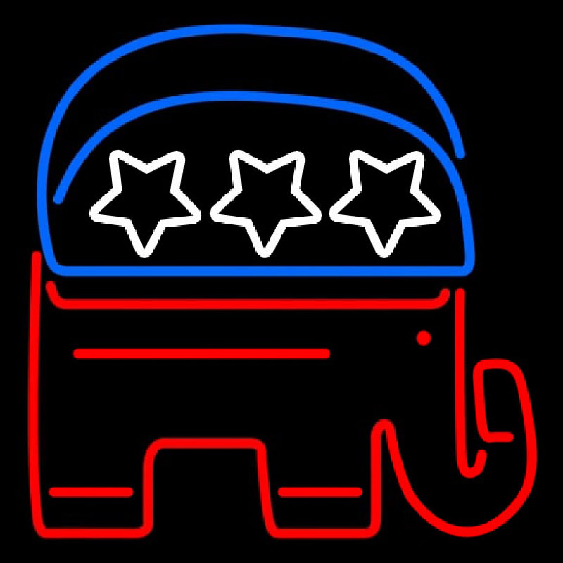 Gop Elephant Republican Party Neon Skilt