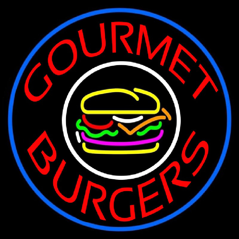 Gourmet Burgers Circle Neon Skilt