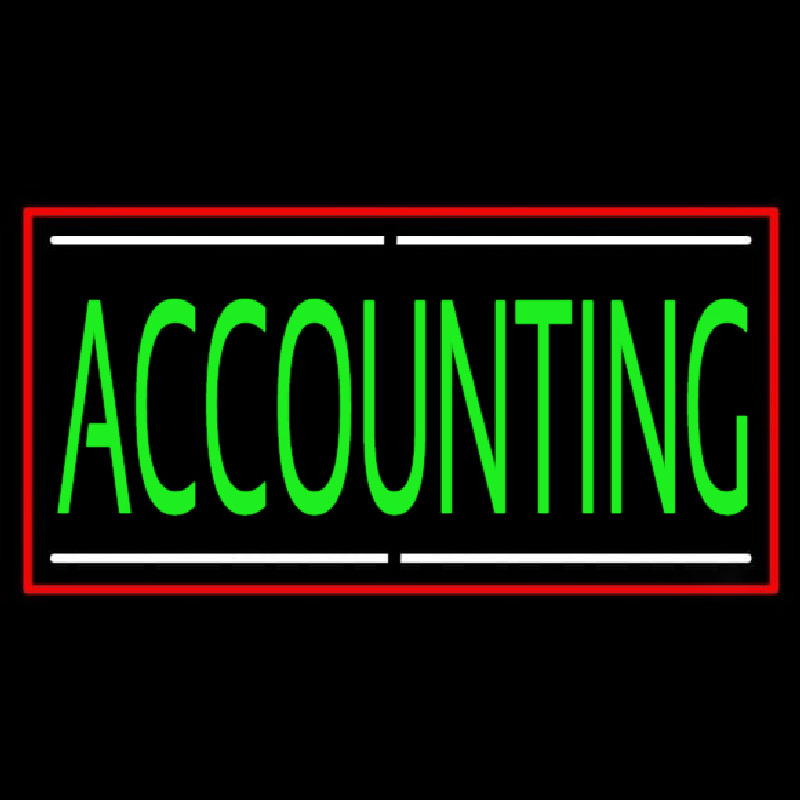 Green Accounting With Red Border Neon Skilt