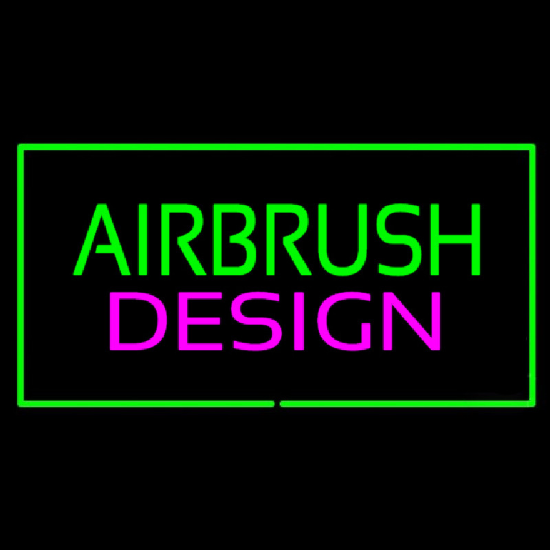 Green Airbrush Design Pink Green Border Neon Skilt