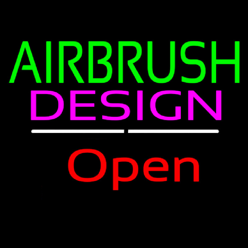 Green Airbrush Design Red Open White Line Neon Skilt