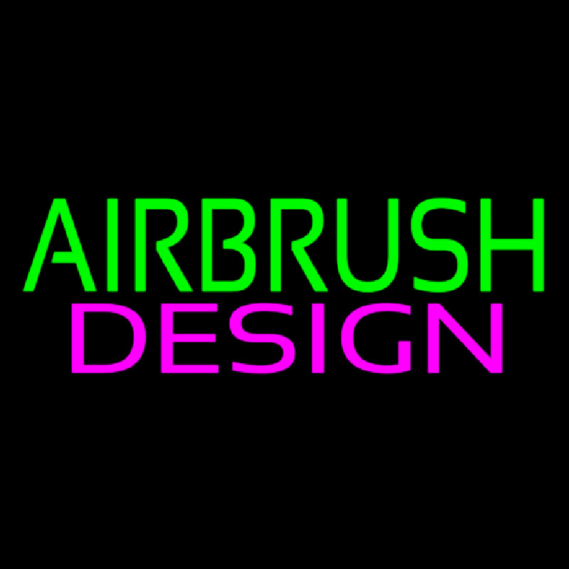 Green Airbrush Pink Design Neon Skilt