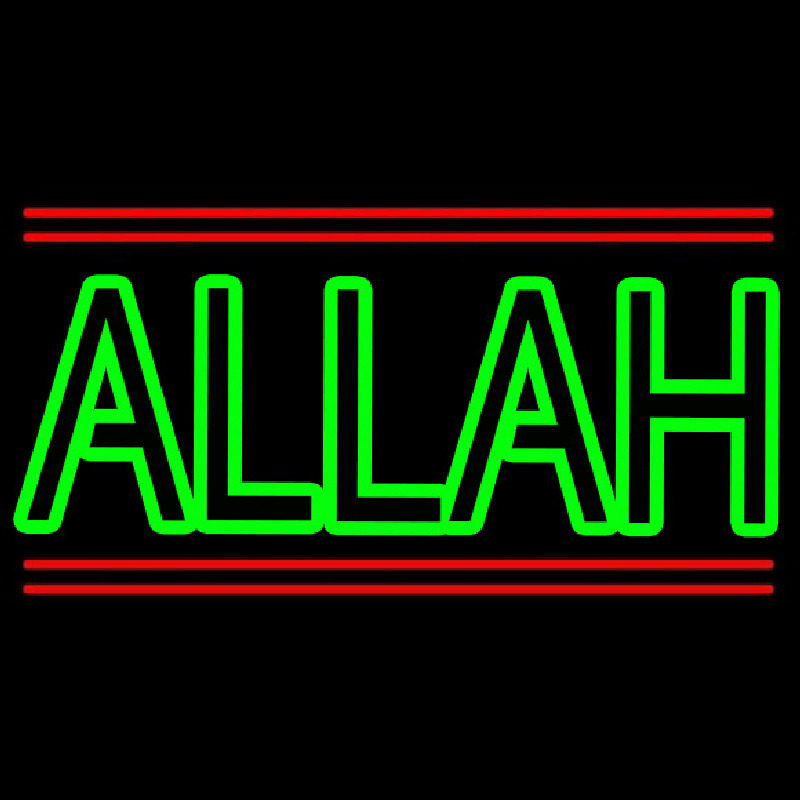 Green Allah Red Line Neon Skilt