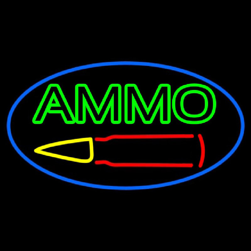 Green Ammo Neon Skilt