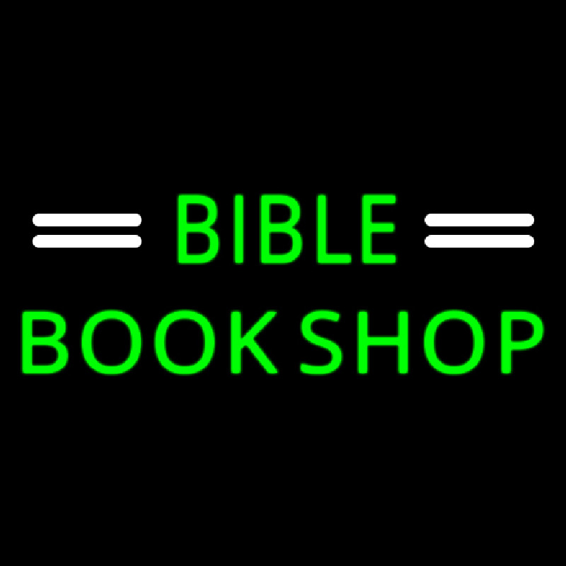 Green Bible Book Shop Neon Skilt